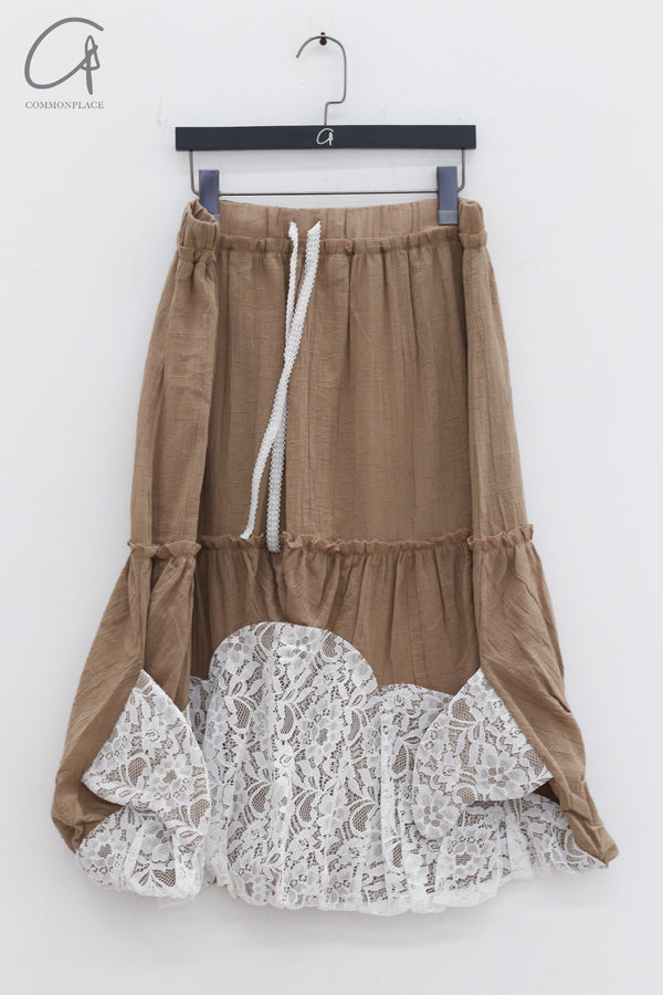 VeniceW lace cloud skirt VeniceW lace cloud skirt VCW-1S-MIHUANG beige